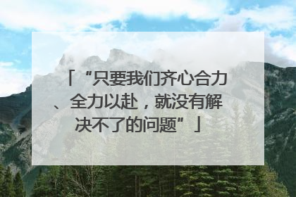 “只要我们齐心合力、全力以赴，就没有解决不了的问题”