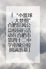 “小篮球，大梦想”合肥狂风公益校园行活动在合肥市第四十二中学南城分校圆满落幕