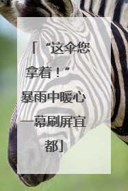 “这伞您拿着！” 暴雨中暖心一幕刷屏宜都