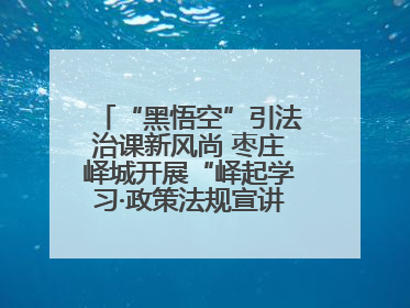 “黑悟空”引法治课新风尚 枣庄峄城开展“峄起学习·政策法规宣讲面对面”活动