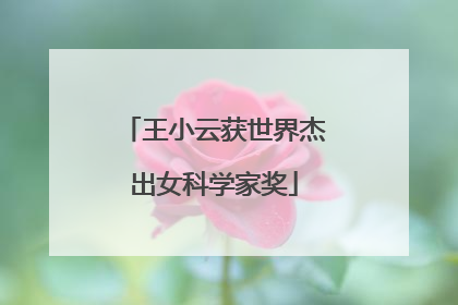 王小云获世界杰出女科学家奖