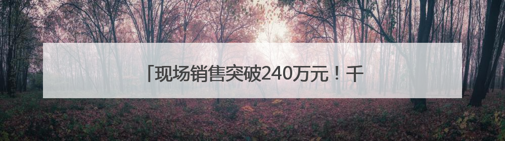 现场销售突破240万元！千款外贸优品引爆“家消费”