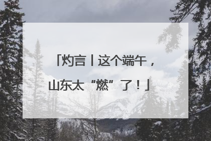 灼言丨这个端午，山东太“燃”了！