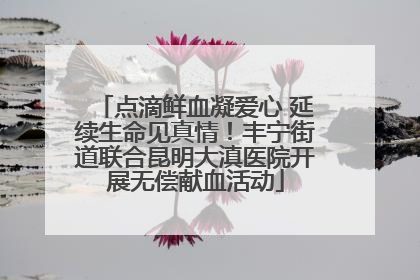 点滴鲜血凝爱心 延续生命见真情！丰宁街道联合昆明大滇医院开展无偿献血活动