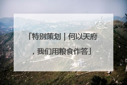 特别策划｜何以天府，我们用粮食作答