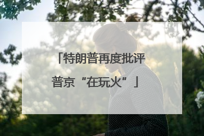 特朗普再度批评普京“在玩火”