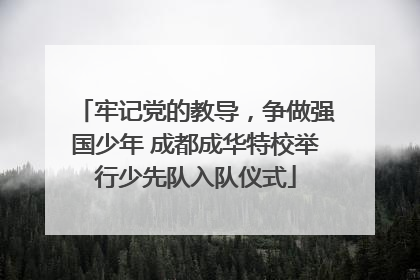 牢记党的教导，争做强国少年 成都成华特校举行少先队入队仪式