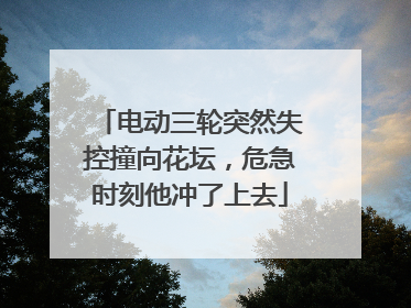 电动三轮突然失控撞向花坛，危急时刻他冲了上去