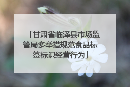 甘肃省临泽县市场监管局多举措规范食品标签标识经营行为