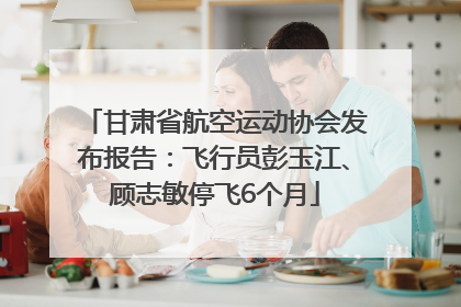 甘肃省航空运动协会发布报告：飞行员彭玉江、顾志敏停飞6个月