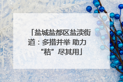 盐城盐都区盐渎街道：多措并举 助力“秸”尽其用