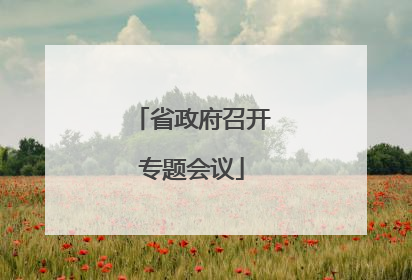 省政府召开专题会议