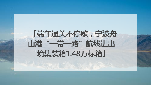 端午通关不停歇，宁波舟山港“一带一路”航线进出境集装箱1.48万标箱