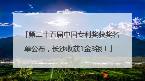 第二十五届中国专利奖获奖名单公布，长沙收获1金3银！