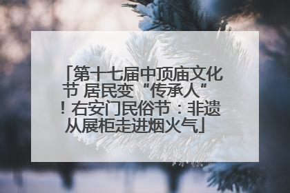 第十七届中顶庙文化节 居民变“传承人”！右安门民俗节：非遗从展柜走进烟火气