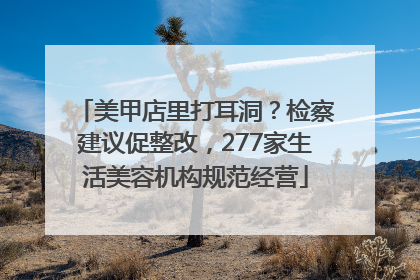 美甲店里打耳洞？检察建议促整改，277家生活美容机构规范经营