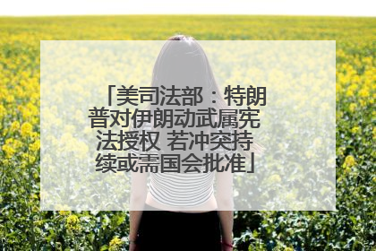 美司法部：特朗普对伊朗动武属宪法授权 若冲突持续或需国会批准