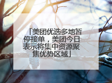 美团优选多地暂停接单，美团今日表示将集中资源聚焦优势区域
