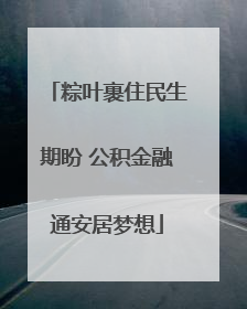 粽叶裹住民生期盼 公积金融通安居梦想