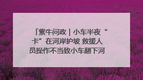 紫牛问政｜小车半夜“卡”在河岸护坡 救援人员操作不当致小车翻下河，然后直接走人了