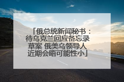 俄总统新闻秘书：待乌克兰回应备忘录草案 俄美乌领导人近期会晤可能性小