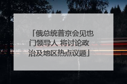 俄总统普京会见也门领导人 将讨论政治及地区热点议题