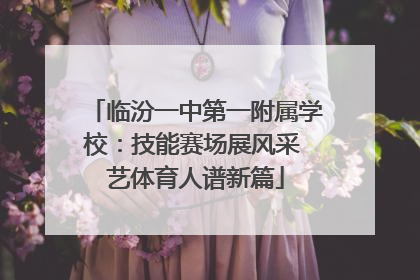临汾一中第一附属学校：技能赛场展风采 艺体育人谱新篇