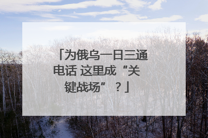 为俄乌一日三通电话 这里成“关键战场”？