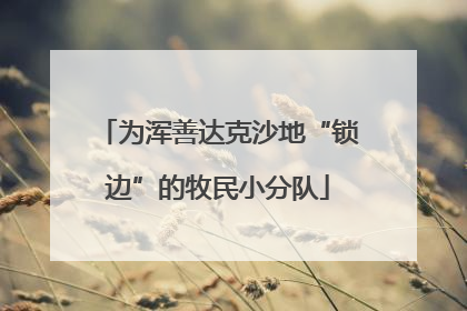 为浑善达克沙地“锁边”的牧民小分队
