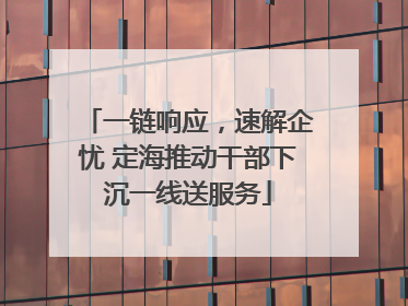 一链响应，速解企忧 定海推动干部下沉一线送服务