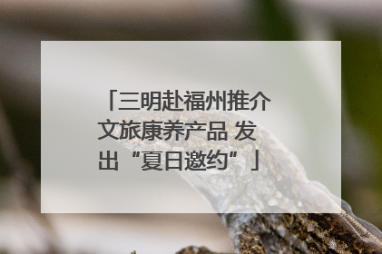 三明赴福州推介文旅康养产品 发出“夏日邀约”