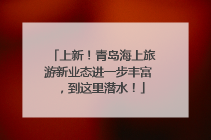上新！青岛海上旅游新业态进一步丰富，到这里潜水！