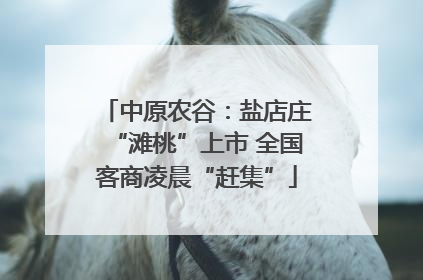 中原农谷：盐店庄“滩桃”上市 全国客商凌晨“赶集”