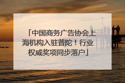 中国商务广告协会上海机构入驻普陀！行业权威奖项同步落户