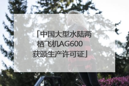 中国大型水陆两栖飞机AG600获颁生产许可证