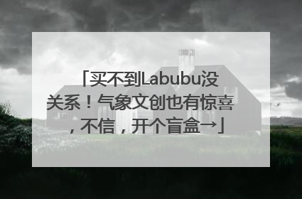 买不到Labubu没关系！气象文创也有惊喜，不信，开个盲盒→