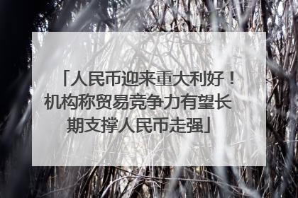人民币迎来重大利好！机构称贸易竞争力有望长期支撑人民币走强
