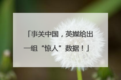 事关中国，英媒给出一组“惊人”数据！
