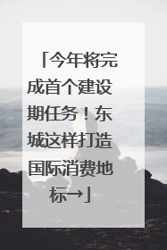 今年将完成首个建设期任务！东城这样打造国际消费地标→