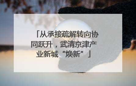 从承接疏解转向协同跃升，武清京津产业新城“焕新”