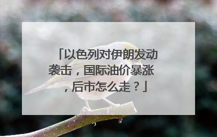 以色列对伊朗发动袭击，国际油价暴涨，后市怎么走？