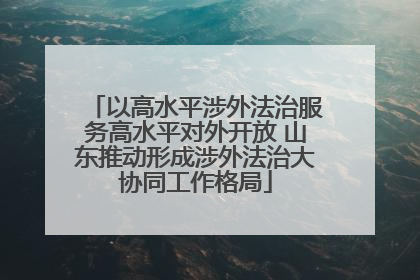 以高水平涉外法治服务高水平对外开放 山东推动形成涉外法治大协同工作格局