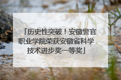 历史性突破！安徽警官职业学院荣获安徽省科学技术进步奖一等奖