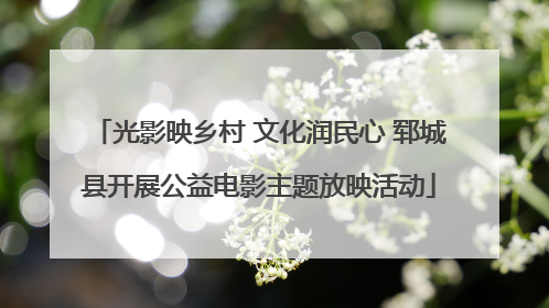 光影映乡村 文化润民心 郓城县开展公益电影主题放映活动