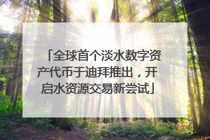 全球首个淡水数字资产代币于迪拜推出，开启水资源交易新尝试