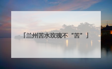 兰州苦水玫瑰不“苦”