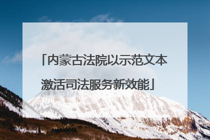 内蒙古法院以示范文本激活司法服务新效能