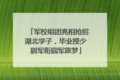 军校组团亮相抢招湖北学子，毕业授少尉军衔圆军旅梦