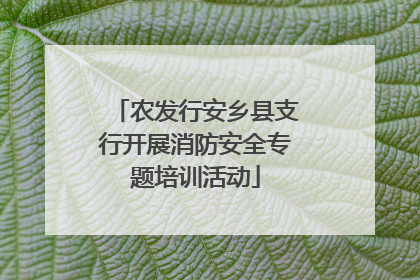 农发行安乡县支行开展消防安全专题培训活动