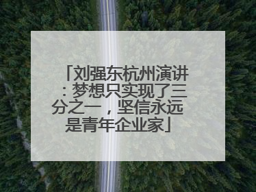 刘强东杭州演讲：梦想只实现了三分之一，坚信永远是青年企业家